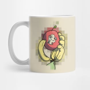 Banana fingers holding a sour worm infested apple Mug